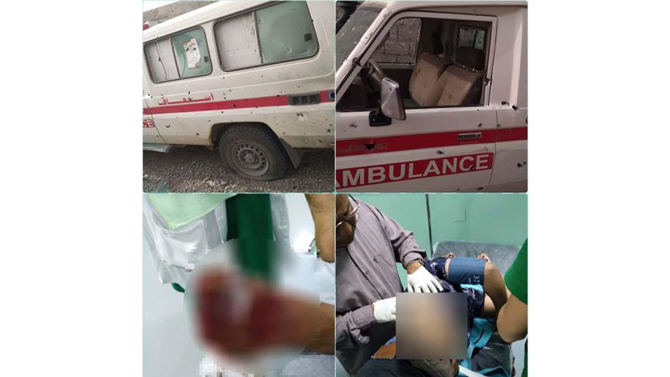 الضالع.. إصابة 4 بينهم طبيبان إثر استهداف ميليشيا الحوثي سيارة إسعاف بمقذوف طائرة مسيرة
