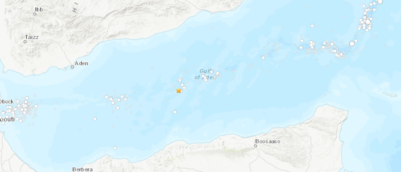 أعلاها بقوة 5.6 على مقياس ريختر.. أربع هزات زلزالية بحرية ضحلة تضرب خليج عدن خلال 12 ساعة
