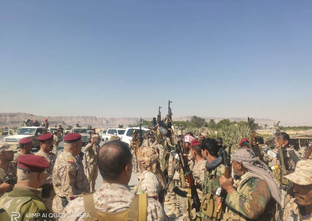 انتشار واسع لقوات المنطقة العسكرية الأولى ودرع الوطن في مناطق وادي حضرموت مع استمرار تحشيدات المجلس الانتقالي