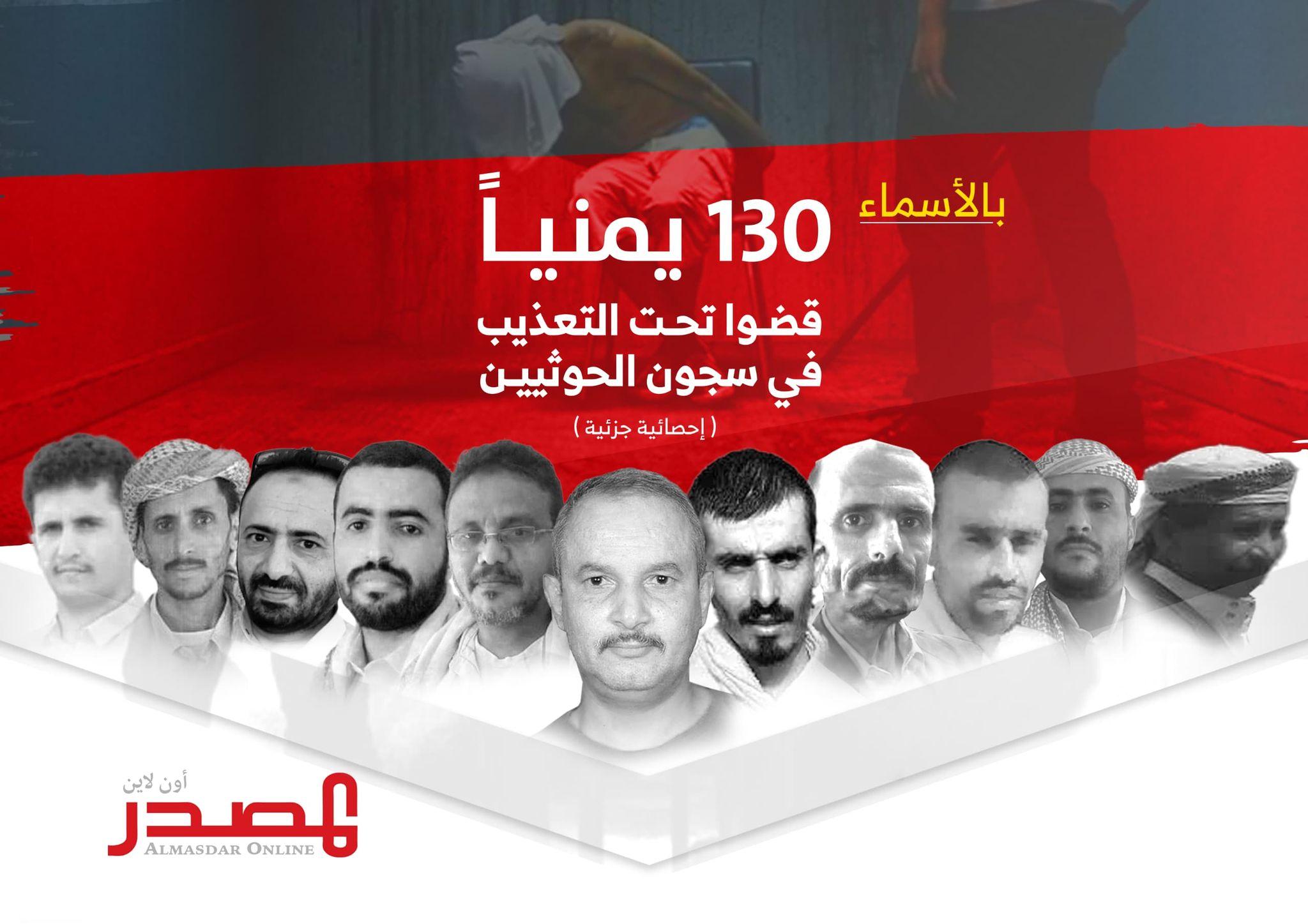 مسالخ بشرية..  يرصد تفاصيل 130 حالة وفاة جراء التعذيب في سجون الحوثيين